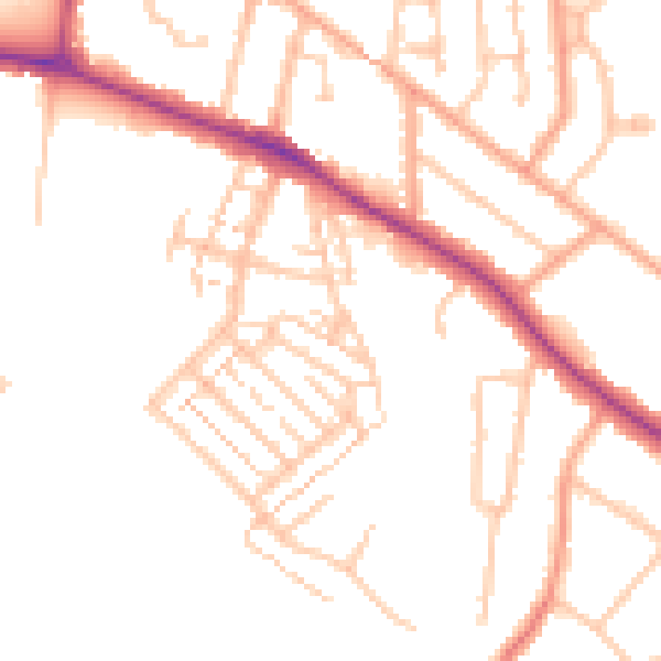 Daytime road noise heatmap for CV22 5LN
