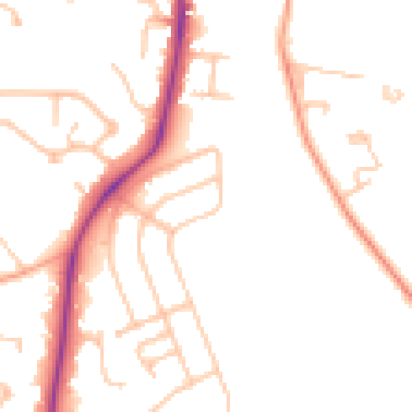 Daytime road noise heatmap for CV22 5NZ
