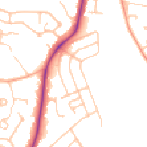 Daytime road noise heatmap for CV22 5PQ