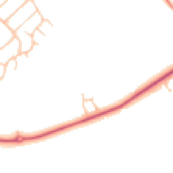 Daytime road noise heatmap for CV22 5PW