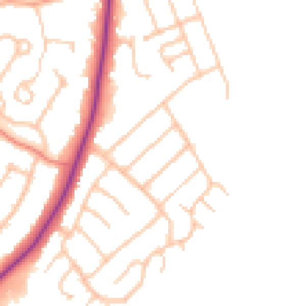 Daytime road noise heatmap for CV22 5RB