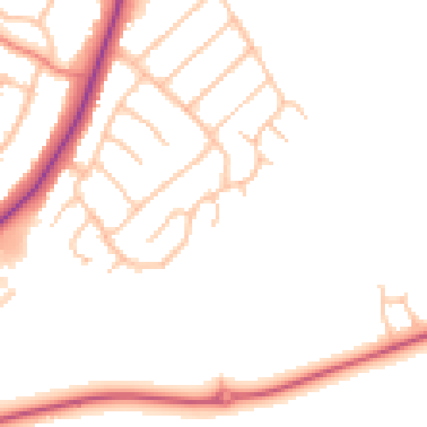 Daytime road noise heatmap for CV22 5RZ