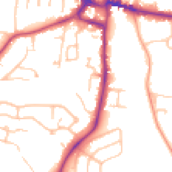 Daytime road noise heatmap for CV22 6AH