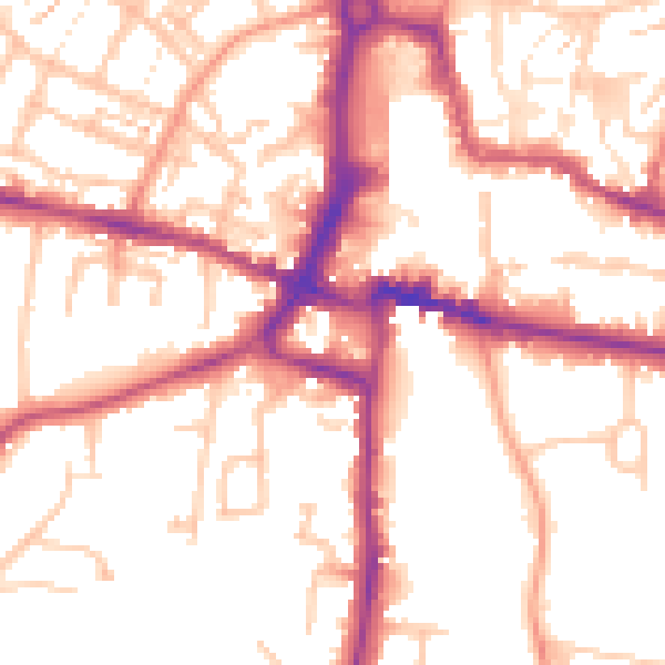 Daytime road noise heatmap for CV22 6AW