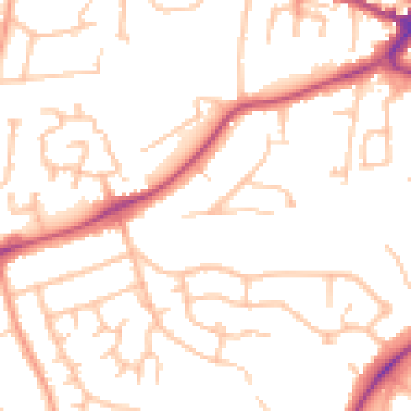 Daytime road noise heatmap for CV22 6AX