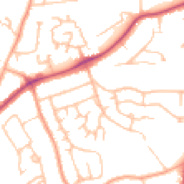 Daytime road noise heatmap for CV22 6AY