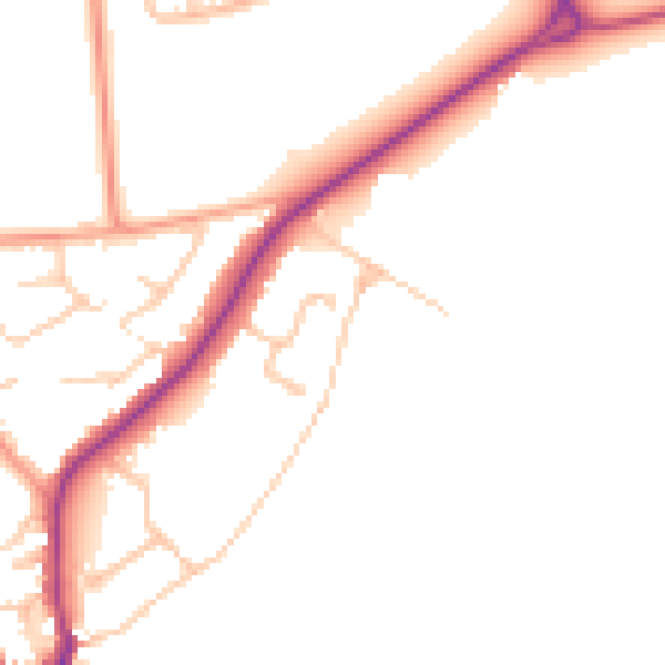 Daytime road noise heatmap for CV22 6BW