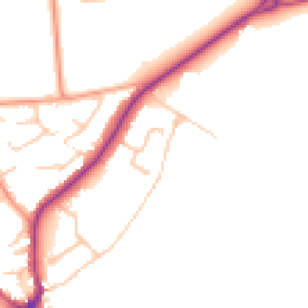 Daytime road noise heatmap for CV22 6BX