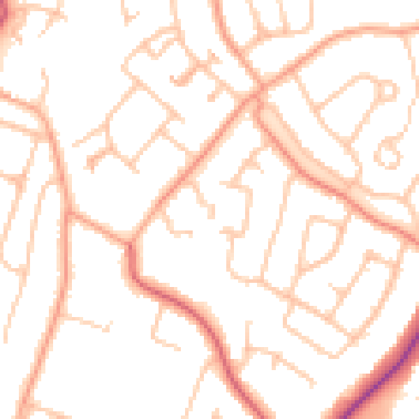 Daytime road noise heatmap for CV22 6EL