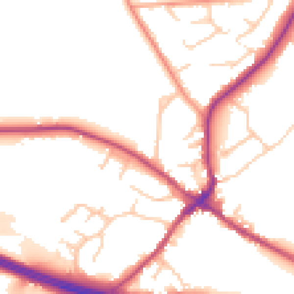 Daytime road noise heatmap for CV22 6GA