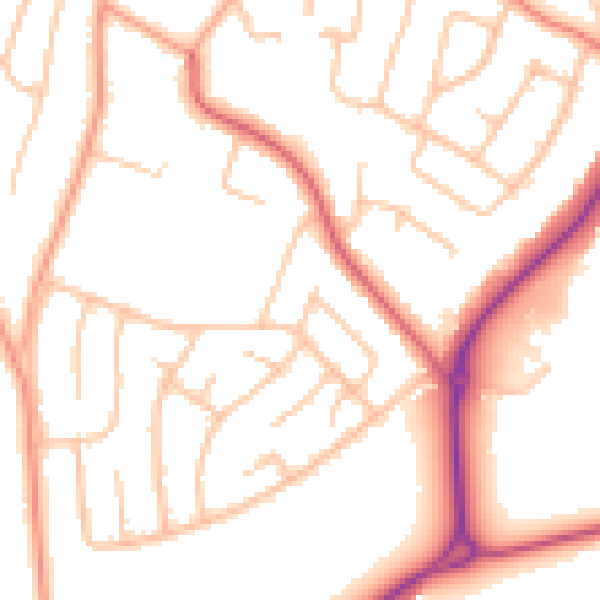 Daytime road noise heatmap for CV22 6JX