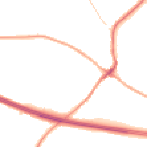 Night-time road noise heatmap for CV22 6ND