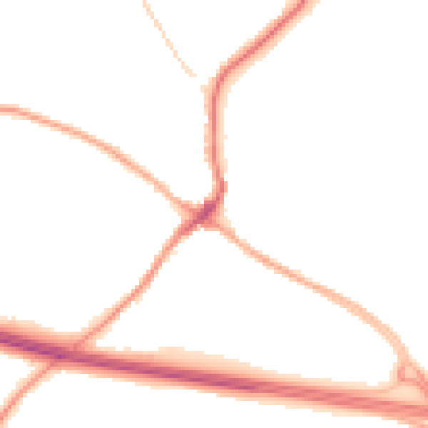 Night-time road noise heatmap for CV22 6NU