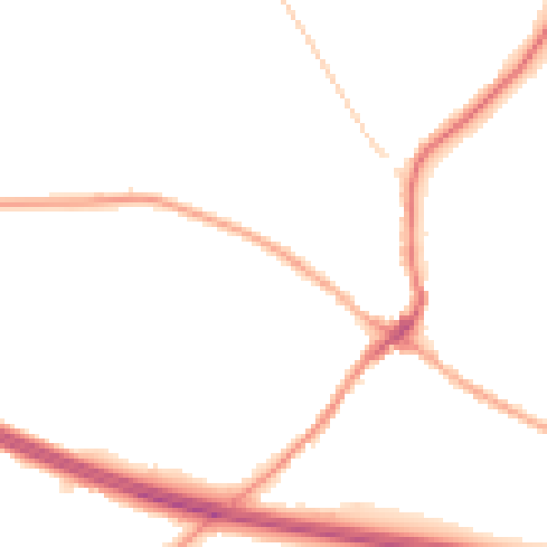 Night-time road noise heatmap for CV22 6NY
