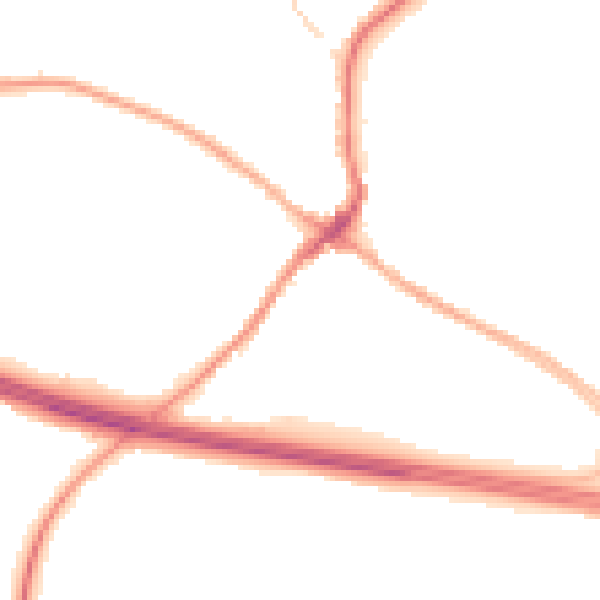 Night-time road noise heatmap for CV22 6PD