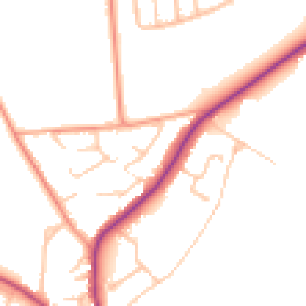 Daytime road noise heatmap for CV22 6PX