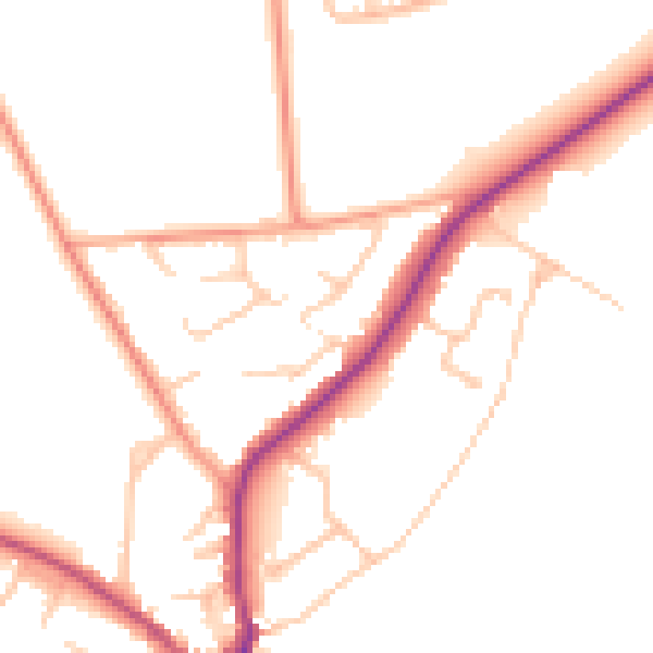 Daytime road noise heatmap for CV22 6PY