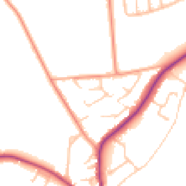 Daytime road noise heatmap for CV22 6QB