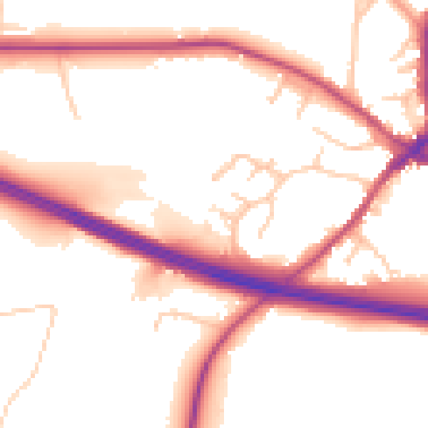 Daytime road noise heatmap for CV22 6QG