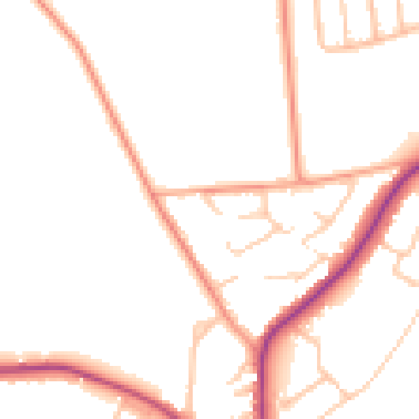 Daytime road noise heatmap for CV22 6QH