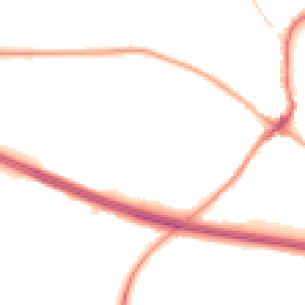 Night-time road noise heatmap for CV22 6QQ