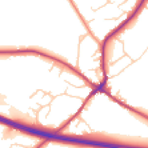 Daytime road noise heatmap for CV22 6RA