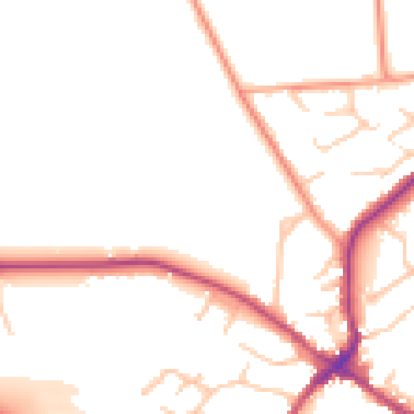 Daytime road noise heatmap for CV22 6RB