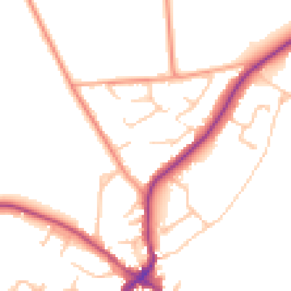 Daytime road noise heatmap for CV22 6RY