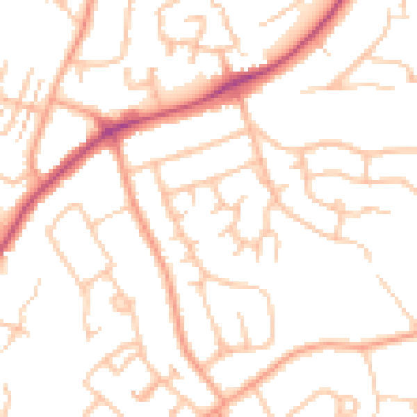 Daytime road noise heatmap for CV22 6SE