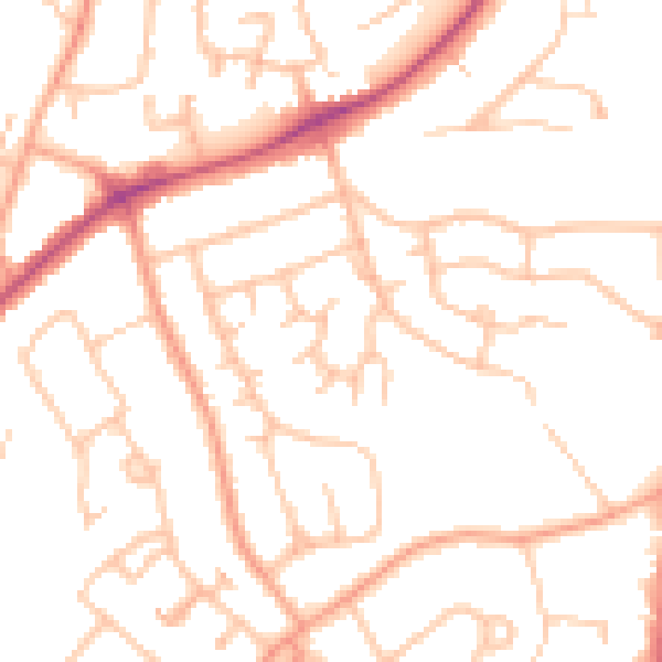 Daytime road noise heatmap for CV22 6SL