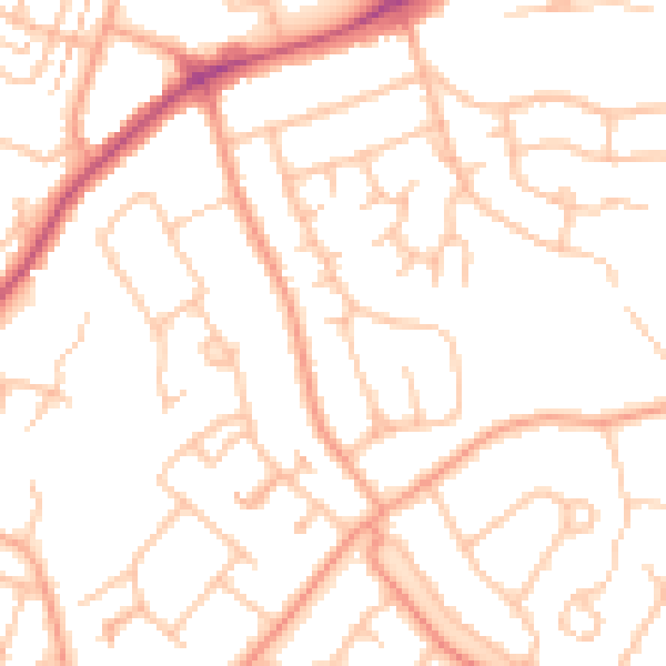 Daytime road noise heatmap for CV22 6TP