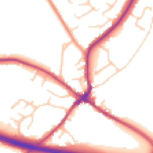 Daytime road noise heatmap for CV22 6TR