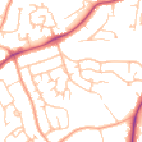 Daytime road noise heatmap for CV22 6TU