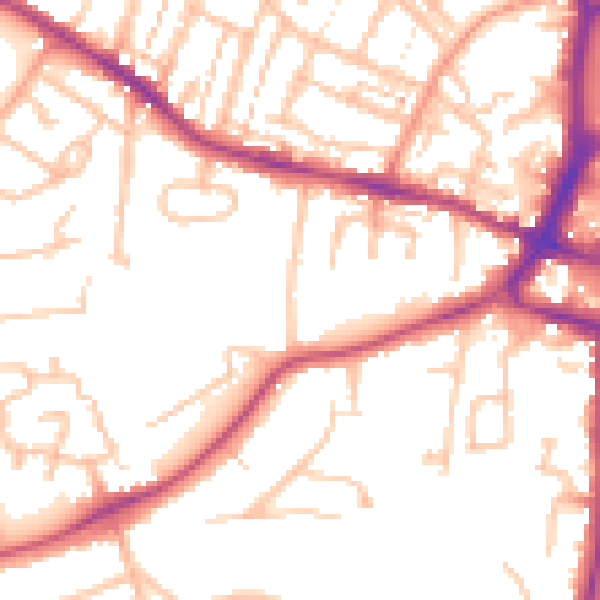 Daytime road noise heatmap for CV22 7AP