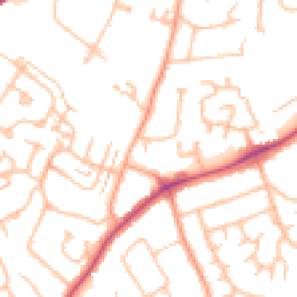 Daytime road noise heatmap for CV22 7BB