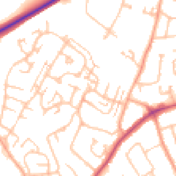 Daytime road noise heatmap for CV22 7ER