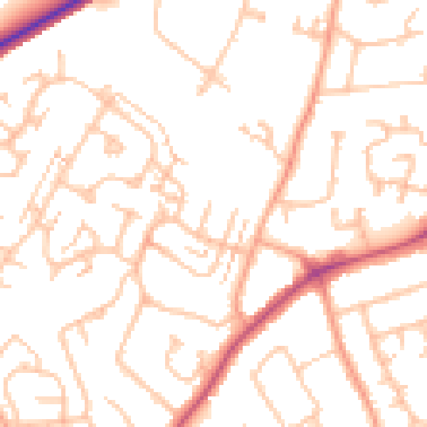 Daytime road noise heatmap for CV22 7ET