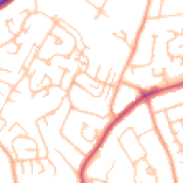Daytime road noise heatmap for CV22 7EX
