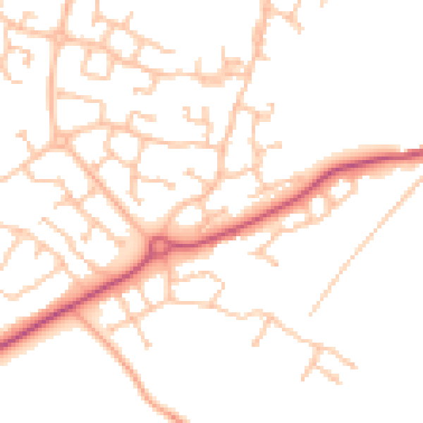 Daytime road noise heatmap for CV22 7FA