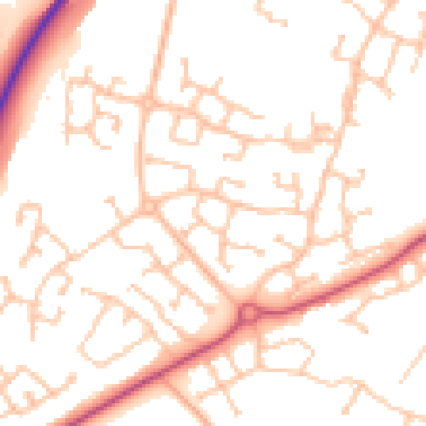 Daytime road noise heatmap for CV22 7FH