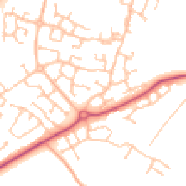 Daytime road noise heatmap for CV22 7FN