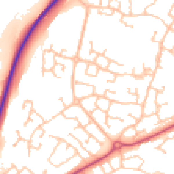 Daytime road noise heatmap for CV22 7GN