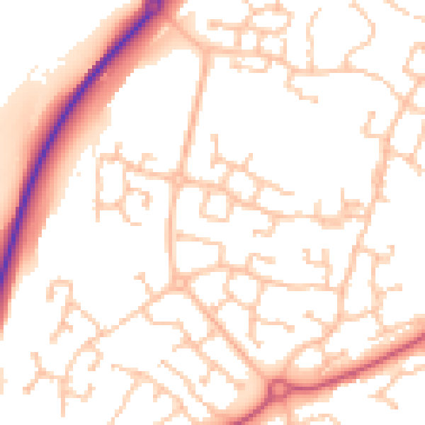 Daytime road noise heatmap for CV22 7GT