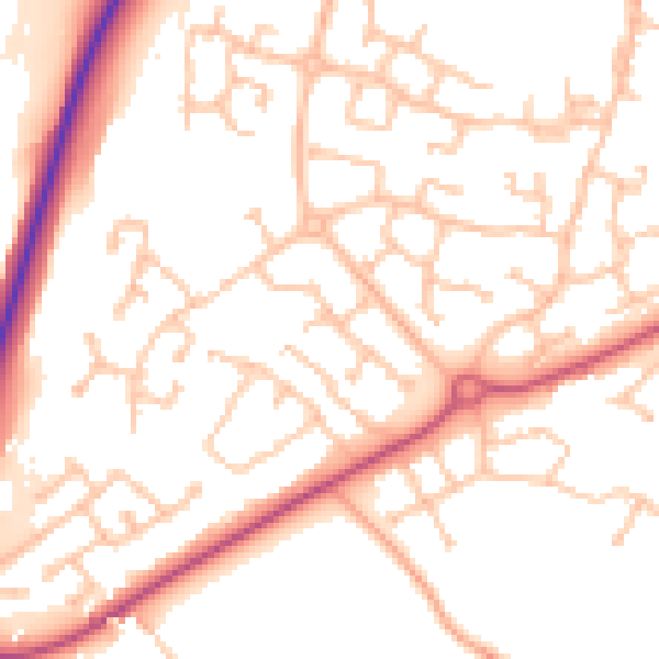 Daytime road noise heatmap for CV22 7GW