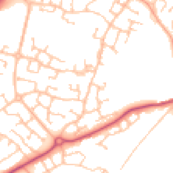 Daytime road noise heatmap for CV22 7GX