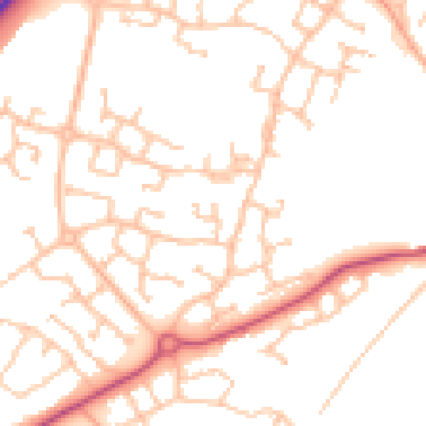 Daytime road noise heatmap for CV22 7GY