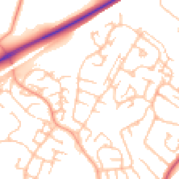 Daytime road noise heatmap for CV22 7HP