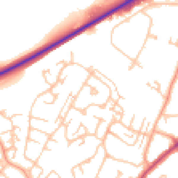 Daytime road noise heatmap for CV22 7HX