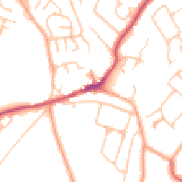 Daytime road noise heatmap for CV22 7LZ