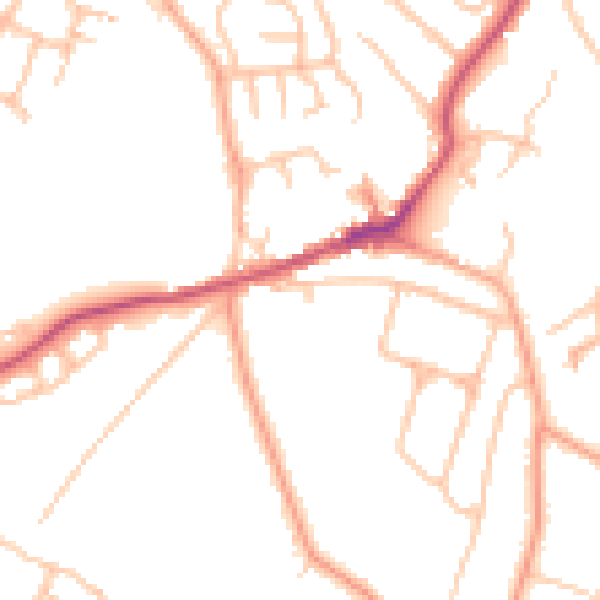 Daytime road noise heatmap for CV22 7NL